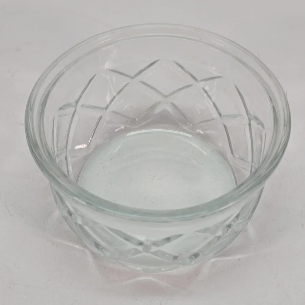 Clear Diamond Cut Glass Dip Bowl  Glass Candy Bowl  Small Bowl Decorative Glass